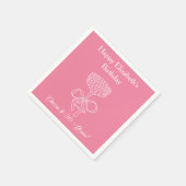 ピンクモダン応援30年誕生日ナプキンス スタンダードカクテルナプキン (角)