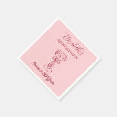 ピンクモダン応援30年誕生日ナプキンス スタンダードカクテルナプキン (角)