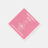 ピンクモダン応援30年誕生日ナプキンス スタンダードカクテルナプキン (角)