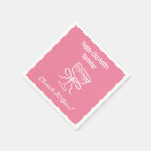 ピンクモダン応援30年誕生日ナプキンス スタンダードカクテルナプキン (角)
