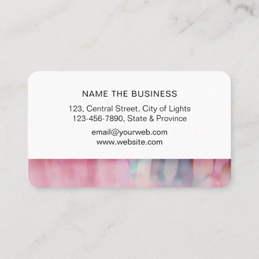 ピンクモダン抽象芸術の水絵を描色ストローク 名刺 (裏面)