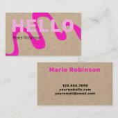 ピンクモダン抽象芸術ウェーブハロークラフト 名刺 (正面/裏面)