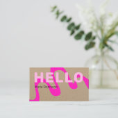 ピンクモダン抽象芸術ウェーブハロークラフト 名刺 (スタンド正面)