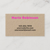 ピンクモダン抽象芸術ウェーブハロークラフト 名刺 (裏面)