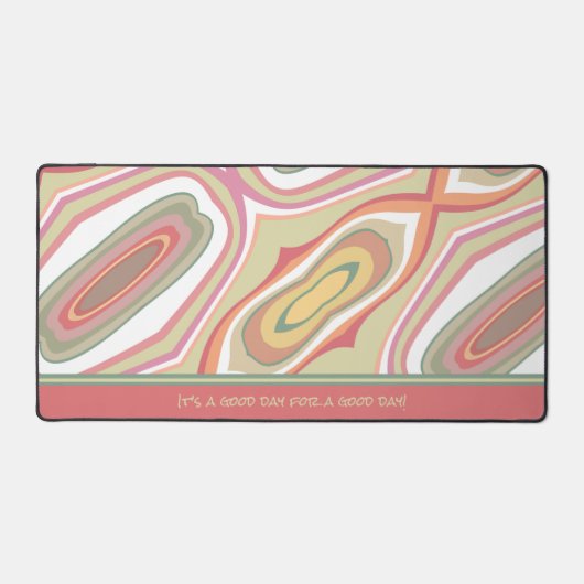 ピンクモダン抽象芸術ボカラフルーホネーム引用文 デスクマット (正面)