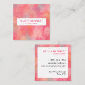 ピンクモダン抽象芸術水色 スクエア名刺 (正面/裏面)