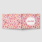 ピンクモダン抽象芸術結婚ズ ゲストブック (全面)