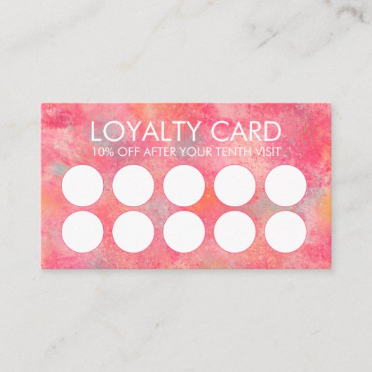 ピンクモダン抽象芸術 ロイヤリティカード (正面)