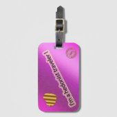 ピンクモダン旅行 ラゲッジタグ (正面縦)