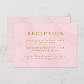 ピンクモダン水彩結婚式レセプションカード エンクロージャーカード (正面/裏面)