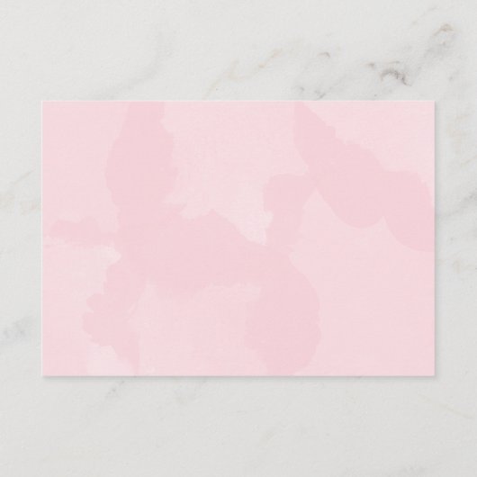 ピンクモダン水彩結婚式レセプションカード エンクロージャーカード (裏面)