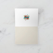 ピンクモダン水玉模様フローラデザイン サンキューカード (内部)