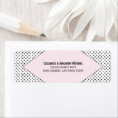 ピンクモダン水玉模様結婚ズ ラベル (インサイチュ)