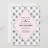 ピンクモダン水玉模様結婚式の招待 招待状 (正面)