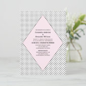 ピンクモダン水玉模様結婚式の招待 招待状 (スタンド正面)