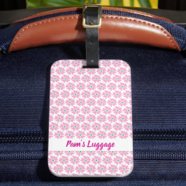 ピンクモダン淡い色のフローラ ラゲッジタグ
