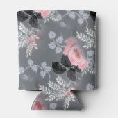 ピンクモダン淡い色のローズ 缶クーラー (裏面)