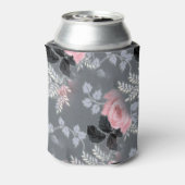 ピンクモダン淡い色のローズ 缶クーラー (缶裏面)