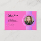 ピンクモダン爪、 ネイル技術 名刺 (正面)