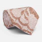ピンクモダン王室のローズ金ゴールドパウダーレース ネクタイ (ロール)
