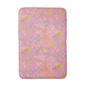 ピンクモダン紫と黄色の幾何学的 バスマット (正面縦)