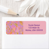 ピンクモダン紫と黄色の幾何学的 ラベル (インサイチュ)