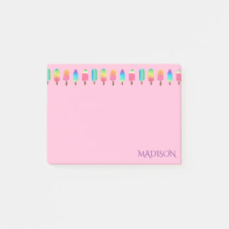 ピンクモダン紫のかわいいポップスチクガーリール ポストイット