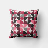 ピンクモダン紫マゼンタジオメトリックパターン クッション (裏面)