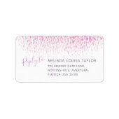 ピンクモダン紫色のグレーの水の色のdabsアドレス ラベル (正面)