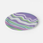 ピンクモダン紫色の波状パターン ペーパープレート (アングル)