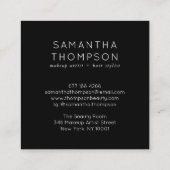 ピンクモダン紫色グラディエント型ホログラフィックメイク スクエア名刺 (裏面)