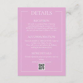 ピンクモダン結婚詳細 エンクロージャーカード