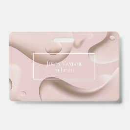 ピンクモダン美しいサロンネイルアーティスト事業 バッジ