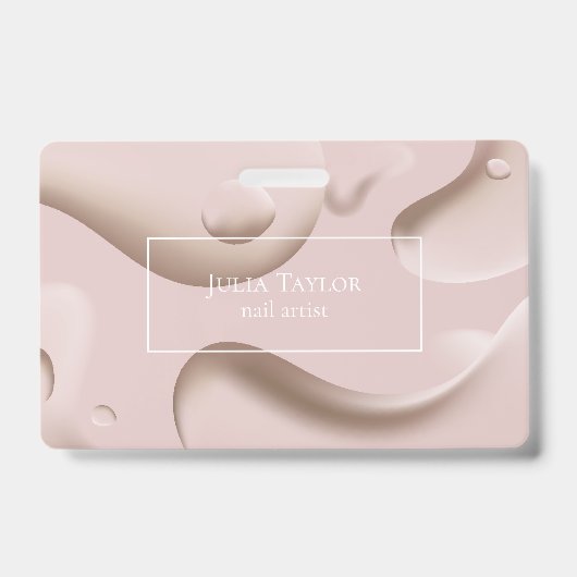 ピンクモダン美しいサロンネイルアーティスト事業 バッジ (表面)