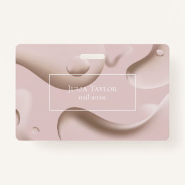 ピンクモダン美しいサロンネイルアーティスト事業 バッジ