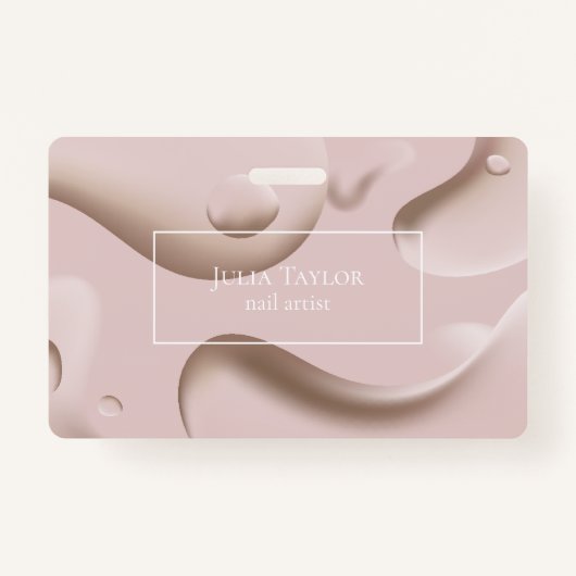 ピンクモダン美しいサロンネイルアーティスト事業 バッジ (正面)