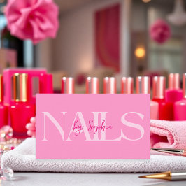 ピンクモダン美しいネイルサロン名刺 名刺