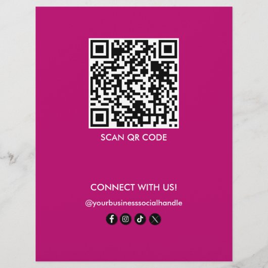 ピンクモダン美しいヘアサービスサロンカスタマイズ チラシ (裏面)