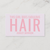 ピンクモダン美容師タイポグラフィ 名刺 (正面)