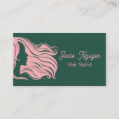 ピンクモダン美容師名刺 割引カード (正面)