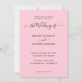 ピンクモダン色のフォトコラージュのシ結婚ェーズ 招待状 (裏面)