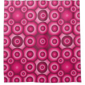 ピンクモダン色のモノクロジオメトリパターン シャワーカーテン (正面)