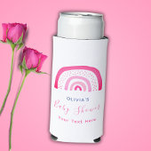 ピンクモダン色のレインボーベビーシャワー スリム缶クーラー