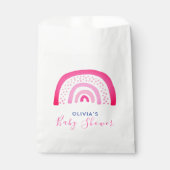 ピンクモダン色のレインボーベビーシャワー フェイバーバッグ (正面)