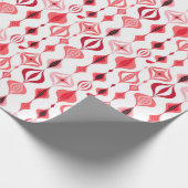 ピンクモダン色の中世紀のクリモダンスマス ラッピングペーパー (角)
