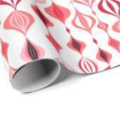 ピンクモダン色の中世紀のクリモダンスマス ラッピングペーパー (ロールコーナー)
