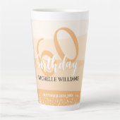 ピンクモダン色の夏の誕生日パーティー カフェラテマグ (正面)