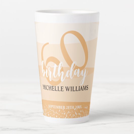 ピンクモダン色の夏の誕生日パーティー カフェラテマグ (正面)