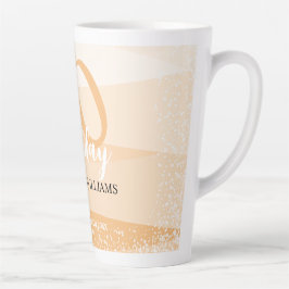 ピンクモダン色の夏の誕生日パーティー カフェラテマグ