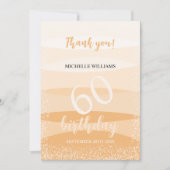 ピンクモダン色の夏の誕生日パーティー サンキューカード (正面)